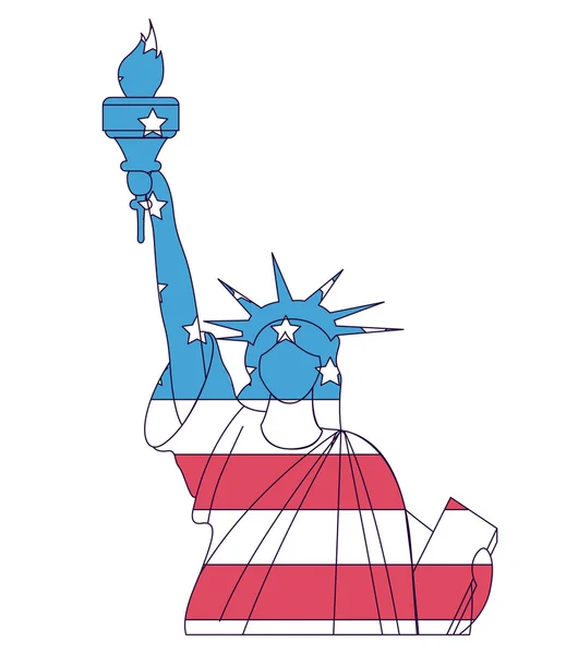 Onafhankelijkheid standbeeld usa landmark ontwerp — Stockvector