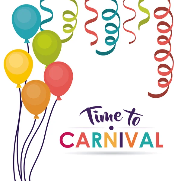 Streamer palloncini carnevale festival design — Vettoriale Stock