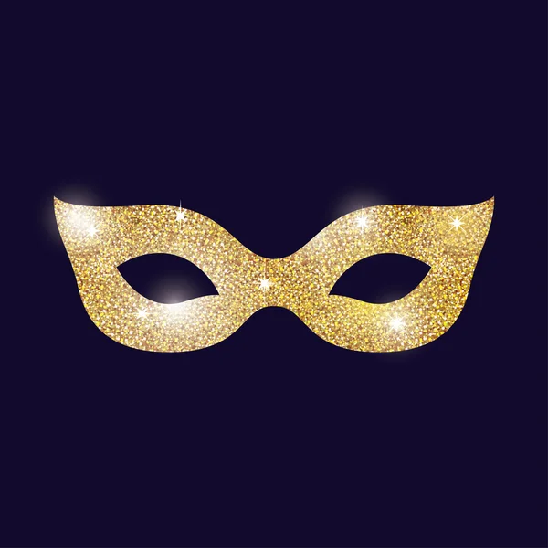 Máscara de oro carnaval festival diseño — Vector de stock