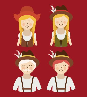 adam kadın geleneksel bez oktoberfest tasarım