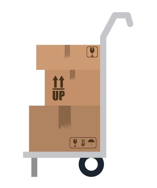 Chariot de paquet et conception de livraison — Image vectorielle