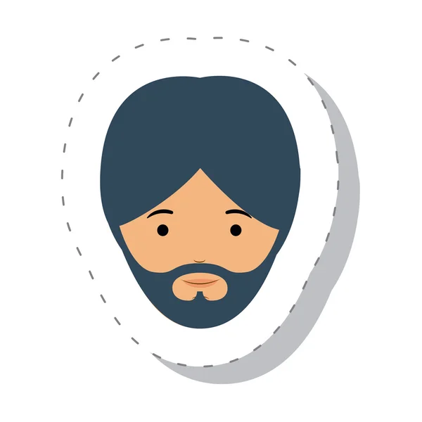 男人男性头胡子头像设计 — 图库矢量图片