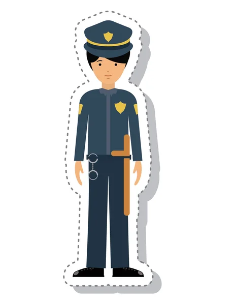 Dessin animé homme avec design uniforme — Image vectorielle