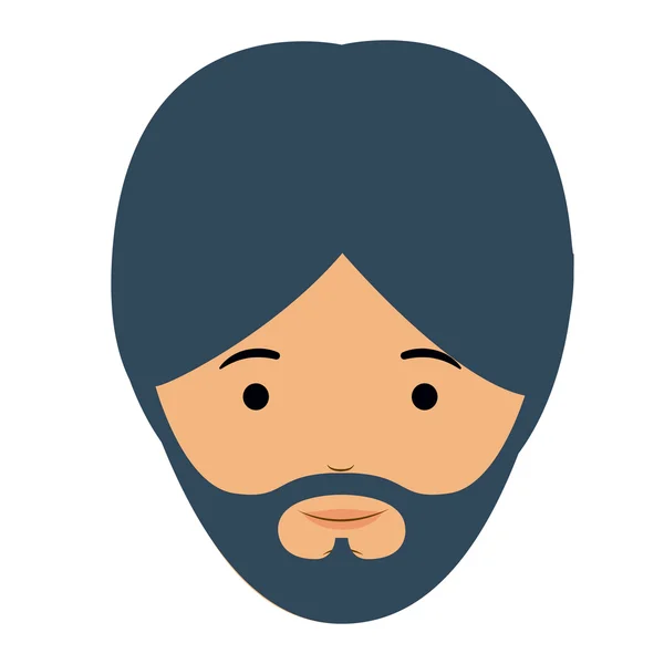 Hombre cabeza masculina bigote avatar diseño — Vector de stock