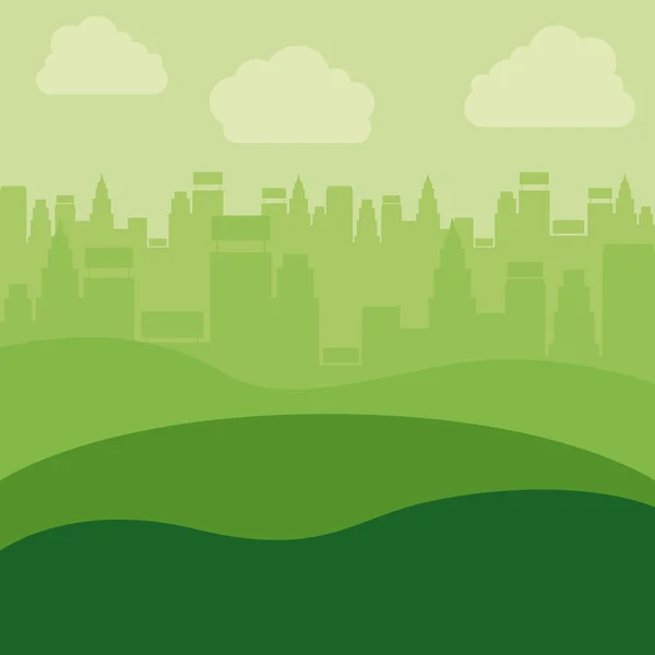 Eco en groen stad design — Stockvector