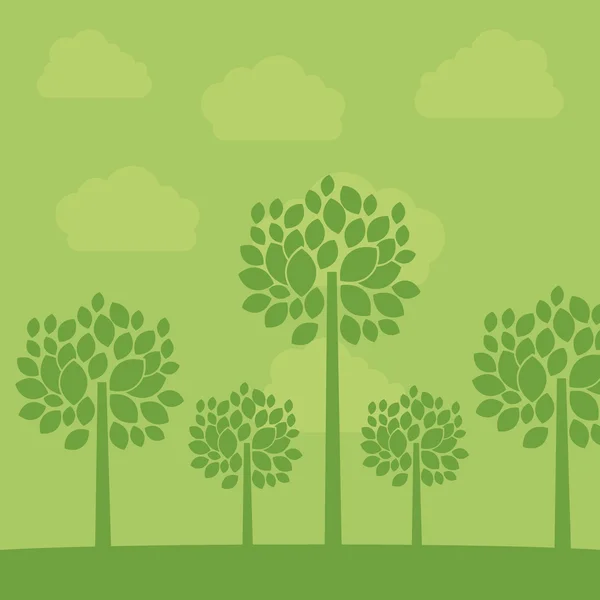 Grüne Baumpflanzgestaltung — Stockvektor