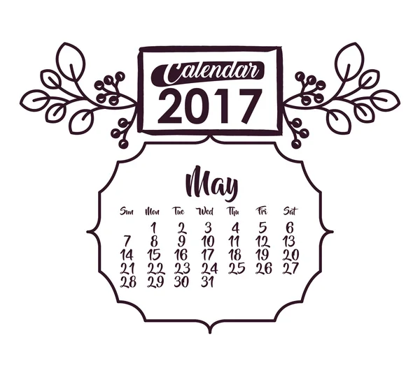 Kalender des Jahres 2017 Design — Stockvektor