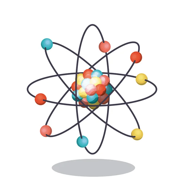 Vielfarbiges und isoliertes Atomdesign — Stockvektor