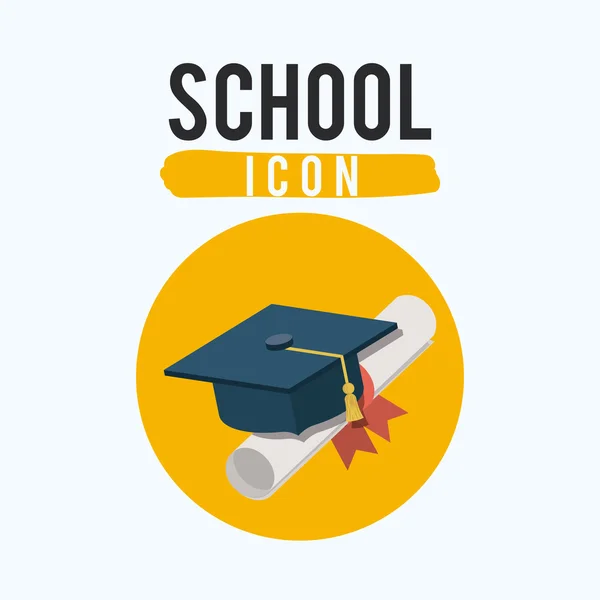 Tapa de graduación y diseño de escuela de diploma — Vector de stock