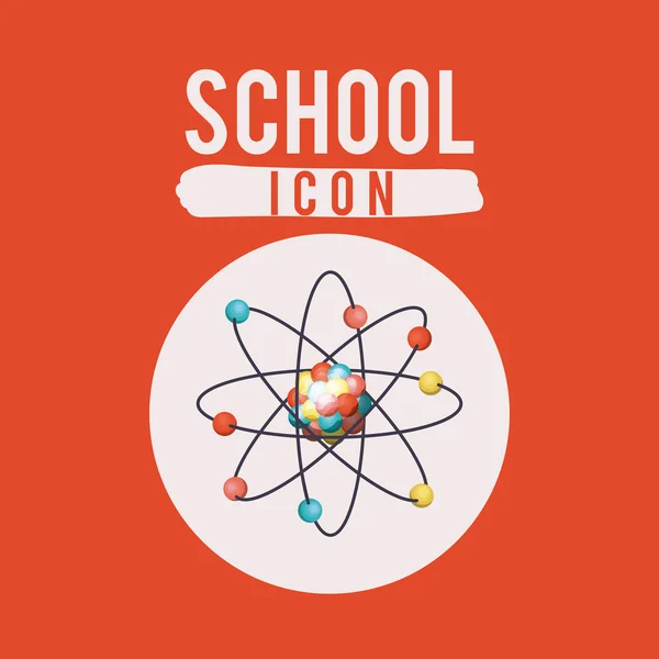 Atom školy uvnitř kruhu design — Stockový vektor