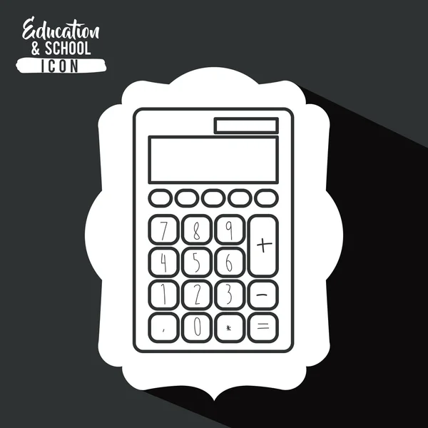 Calculadora para a escola dentro do projeto do quadro —  Vetores de Stock