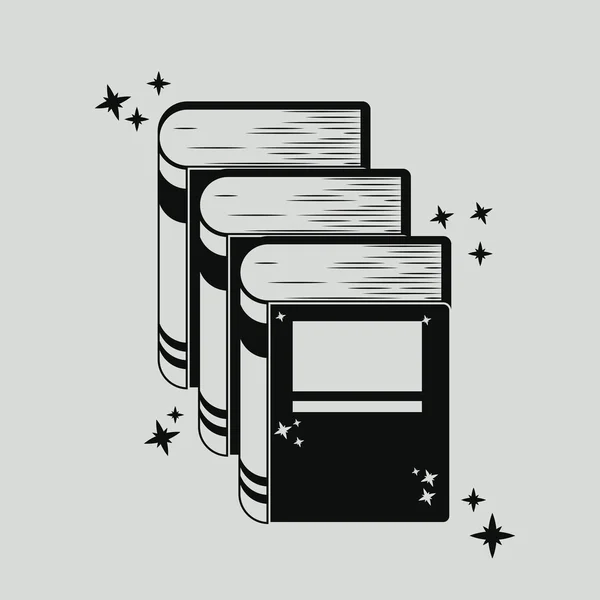 Silhouette del libro per la lettura di design — Vettoriale Stock