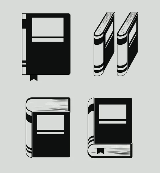 Книжковий силует для читання дизайну — стоковий вектор