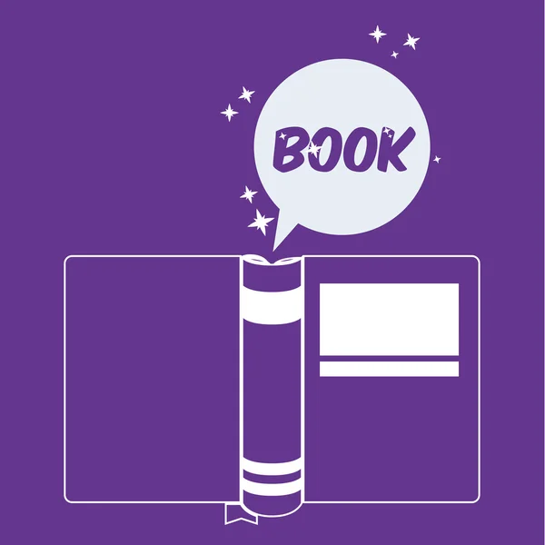 Book silhouette for reading design — Stock Vector