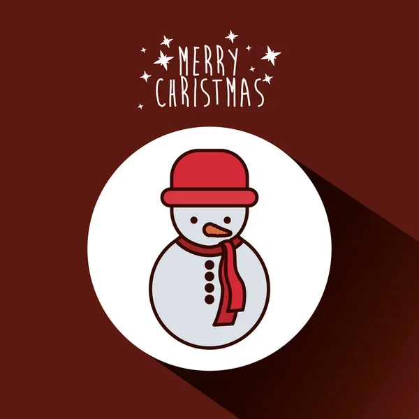 Boneco de neve de design Feliz Natal —  Vetores de Stock