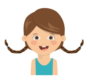 Mutlu kız çizgi film tasarım