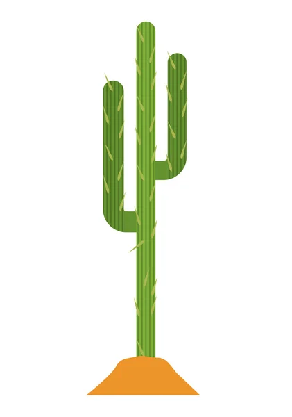 Cactus plant with earth design — Stock Vector