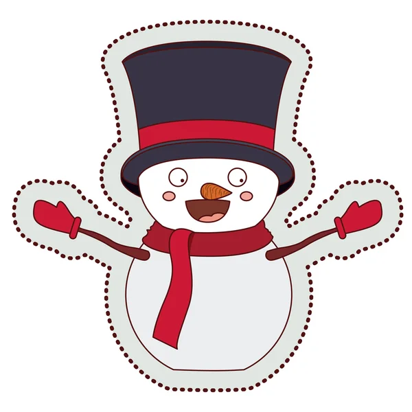 Snowman cartoon of Merry Christmas — Stock Vector