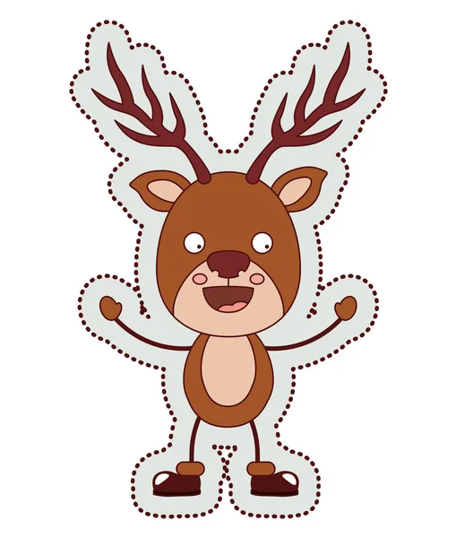 Desenhos animados de renas de Feliz Natal —  Vetores de Stock