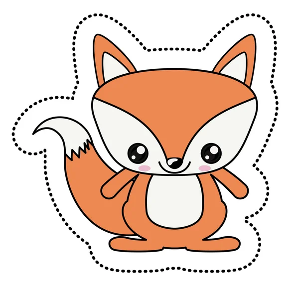 Fox kawaii tecknad design — Stock vektor