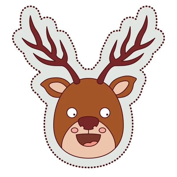 Dibujos animados de renos de Feliz Navidad — Archivo Imágenes Vectoriales