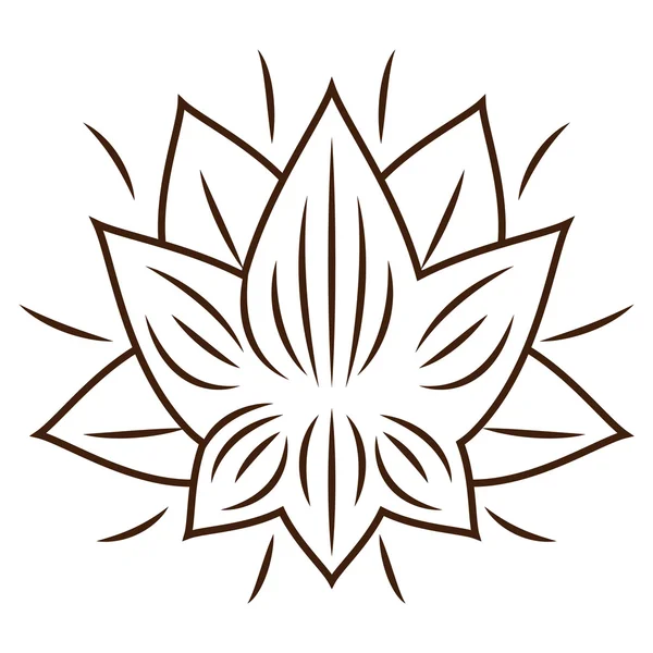 Isolato disegno del fiore di loto — Vettoriale Stock