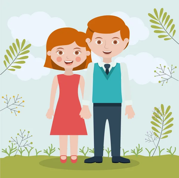 Couple relation portrait design — Image vectorielle