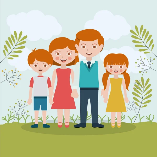 Relation familiale portrait design — Image vectorielle