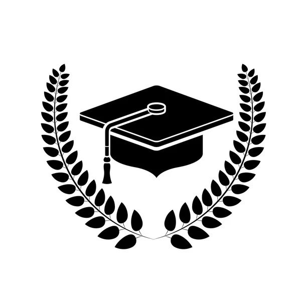 Geïsoleerde Graduation cap en krans design — Stockvector