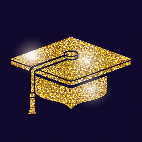 Oro diseño de la tapa de graduación — Vector de stock