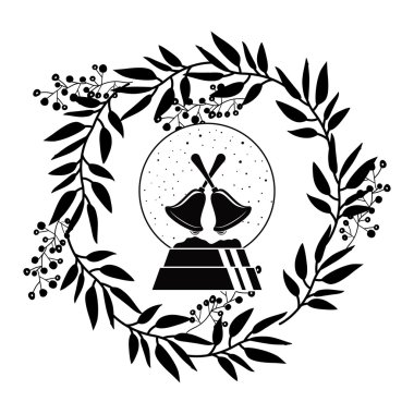 Çan ve yaprakları taç tasarımı