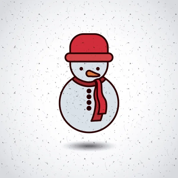 Snögubbe karikatyr av Merry Christmas design — Stock vektor