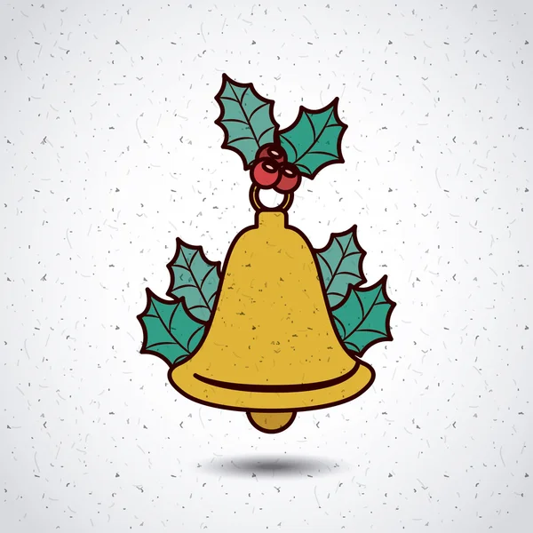 メリー クリスマス デザインの金の鐘 — ストックベクタ
