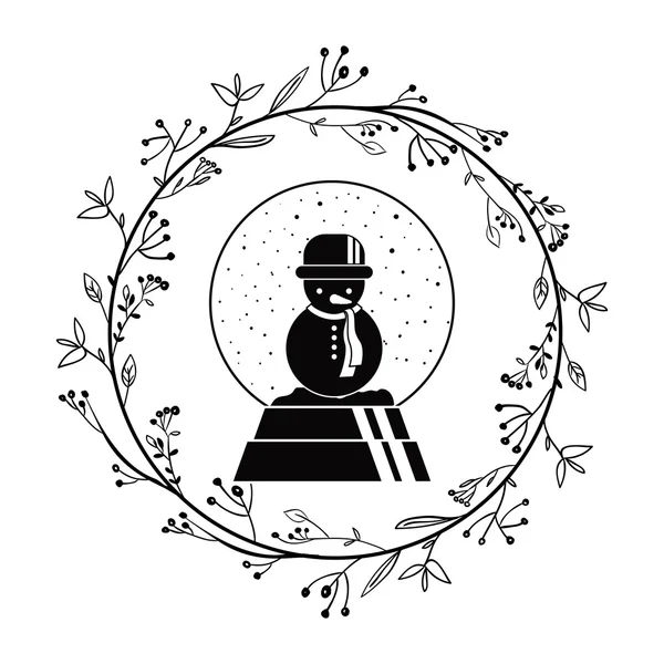 Kardan adam ve yaprakları taç tasarımı — Stok Vektör