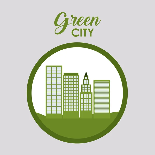 Zielony design city i ekologia — Wektor stockowy