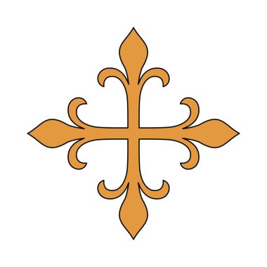 İzole altın çapraz tasarım