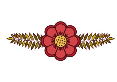 İzole çiçek ve yaprak tasarımı