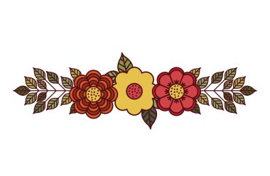 İzole çiçek ve yaprak tasarımı