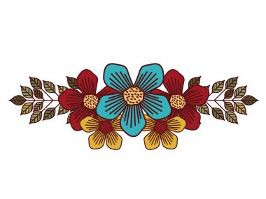 İzole çiçek ve yaprak tasarımı