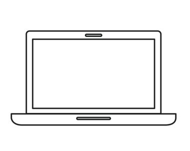 İzole ve siluet laptop tasarım