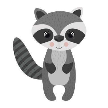 İzole Rakun karikatür tasarım