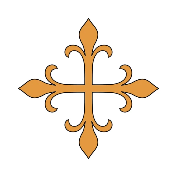 Conception isolée croix d'or — Image vectorielle