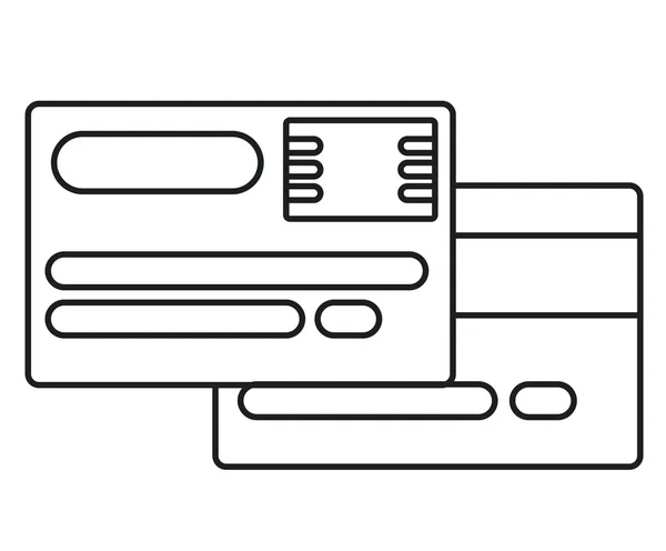 Design isolato della carta di credito — Vettoriale Stock