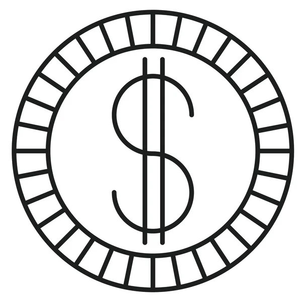 Izolované a silueta mince design — Stockový vektor