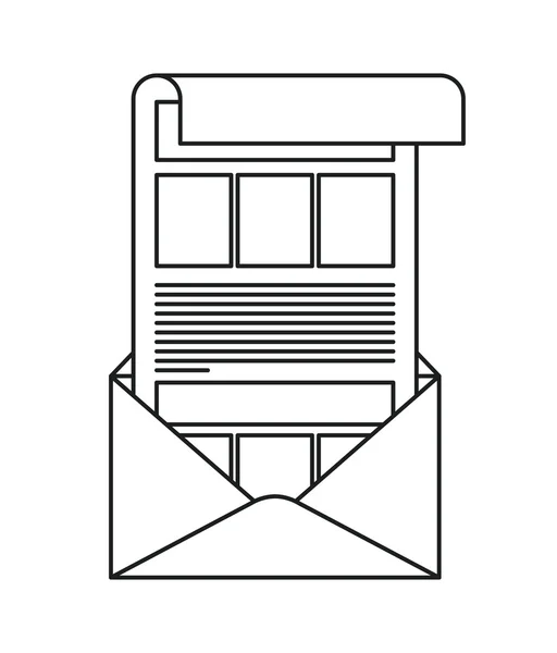 Изолированный и силуэт конверт — стоковый вектор