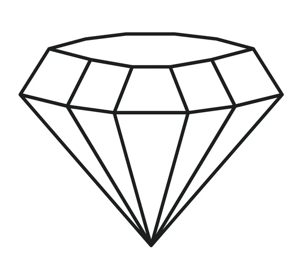 Diseño de diamante aislado y silueta — Vector de stock