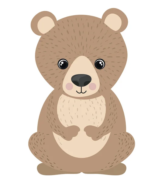 Απομονωμένη αρκούδα, κινούμενα σχέδια σχεδιασμό — Διανυσματικό Αρχείο