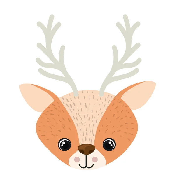 Kartun rusa dari desain Merry Christmas - Stok Vektor
