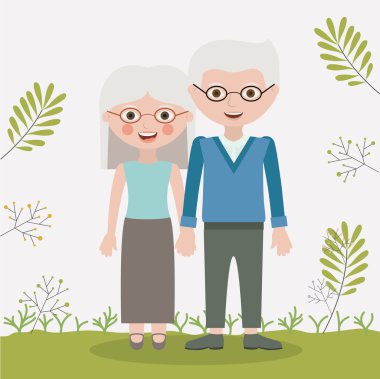 Yaşlı kadın ve erkek tasarım