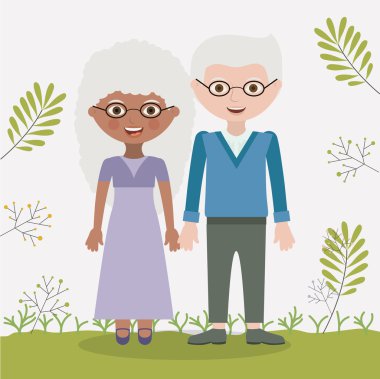 Yaşlı kadın ve erkek tasarım